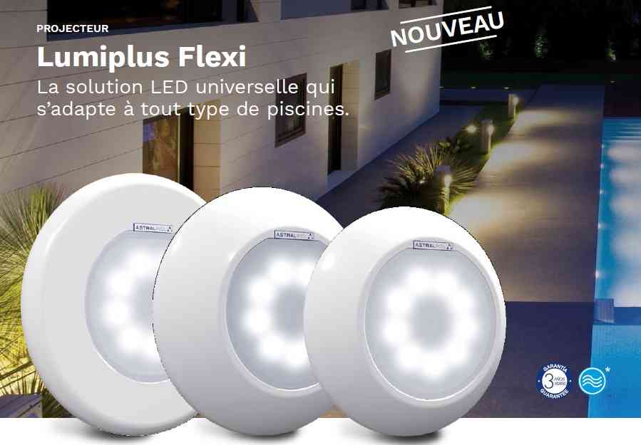 Projecteur Plast Astralpool LumiPlus Flexi Blanc V1 AC 16W - SOCRALINE